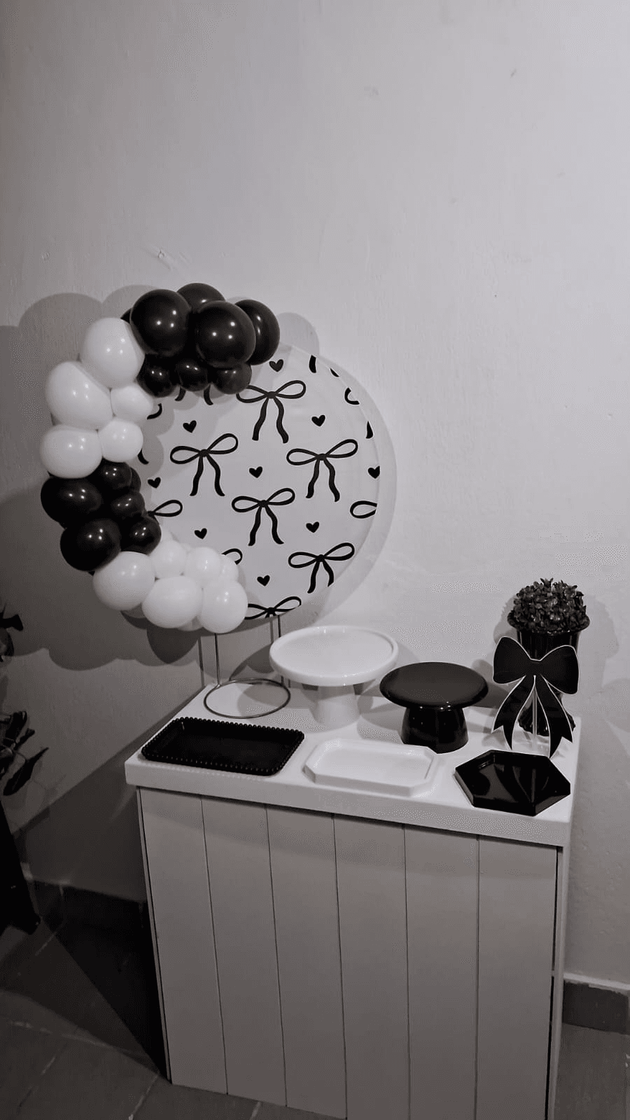 Kit Celebração com tema laço preto e branco